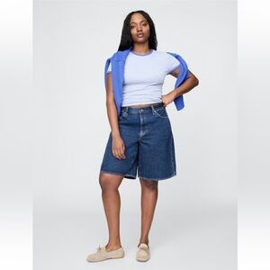 11” Mid Rise Longline Denim Shorts